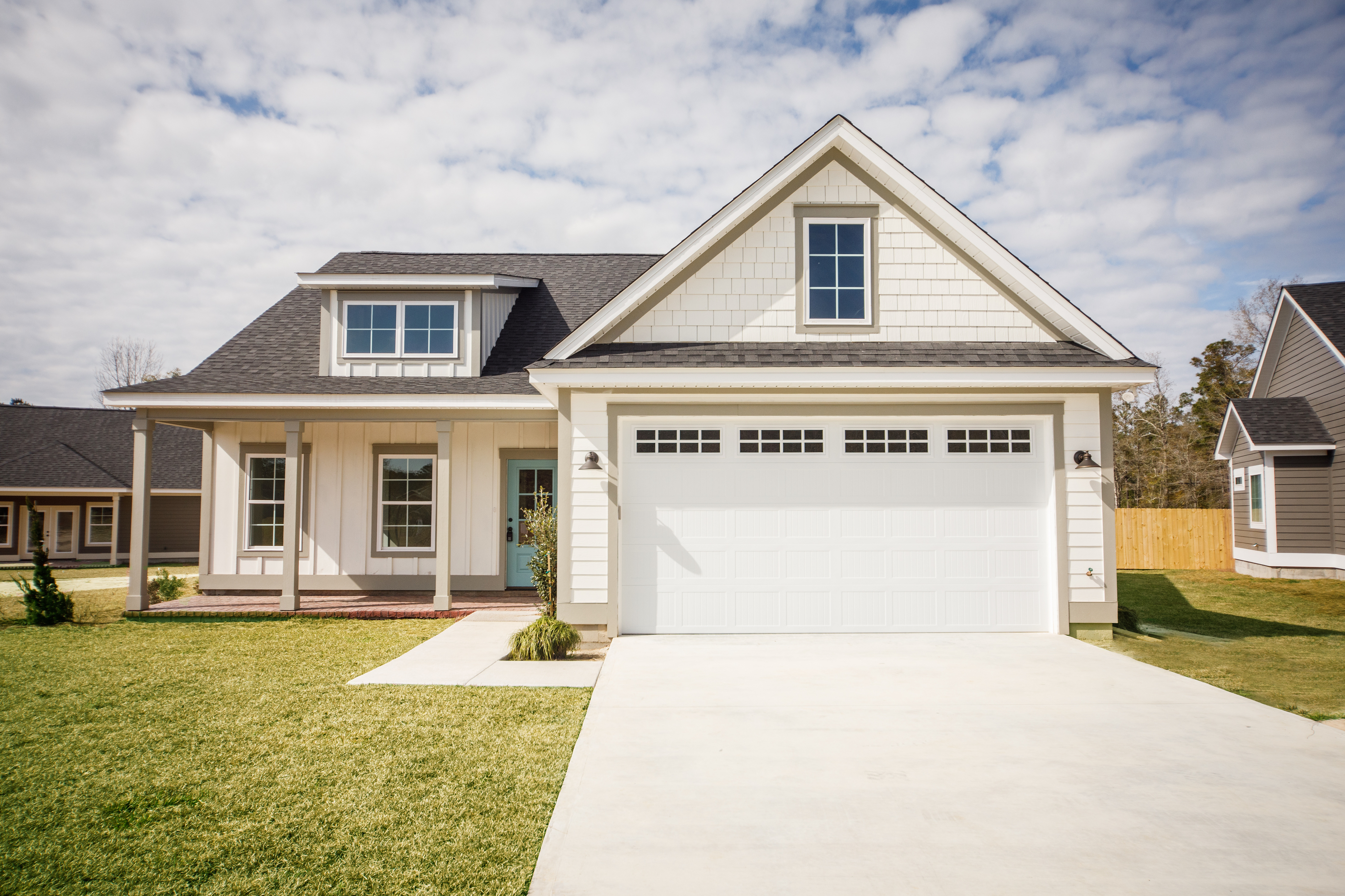 Modern bungalow style house with bonnet roof
